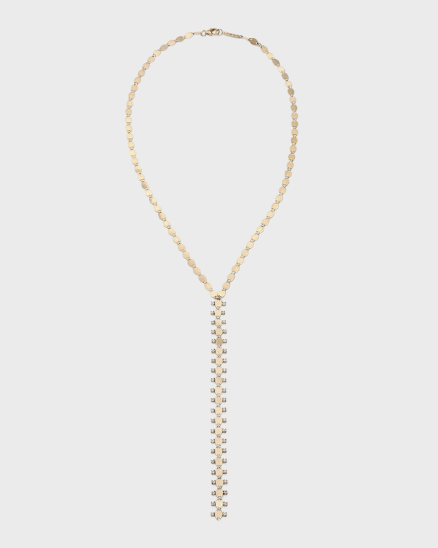 Nude Solo Zipper Lariat Necklace, 16"L